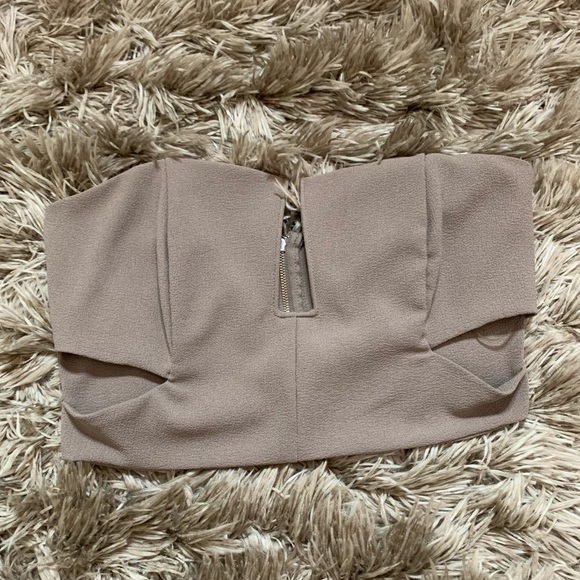 Fashion Nova Tops - FASHION NOVA | Mocha Fancy Crop Top